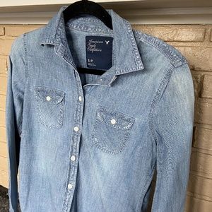 American Eagle Denim Button Down Shirt